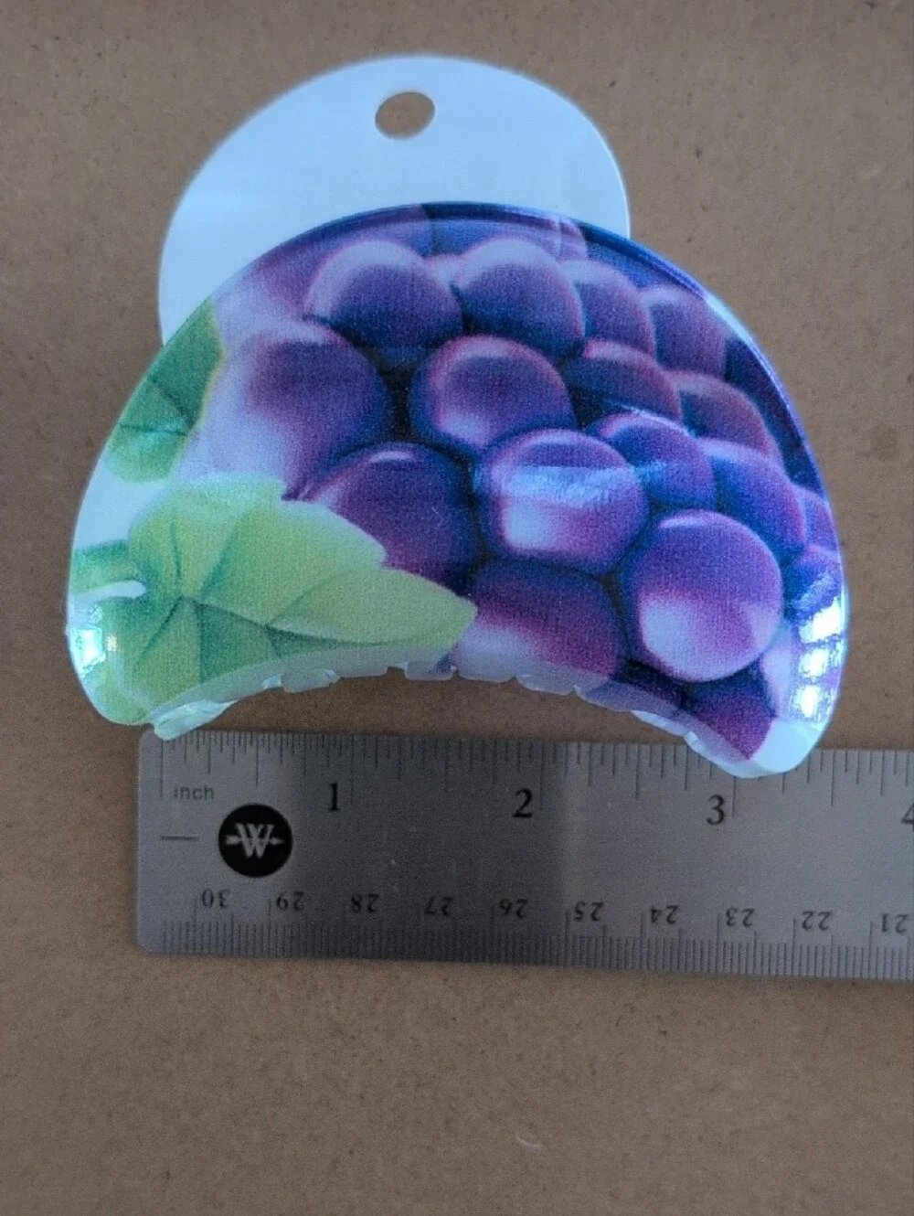 Grape Print Hair Claw Clip in Purple and Green